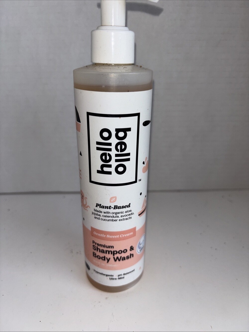 Hello Bello Plant-Based Premium Shampoo & Body Wash Gentle Sweet Cream 10 Oz